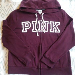 PINK Victoria's Secret Full Zip hoodie Maroon